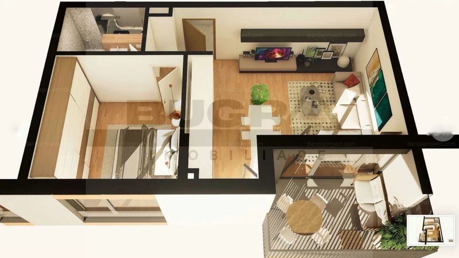 Apartament 2 camere, 48 mp, semifinisat, garaj, zona Leroy Merlin - Poză 7