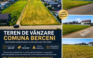 🏡 Teren de vânzare în Comuna Berceni/Suprafață teren: 520 mp - Poză 1