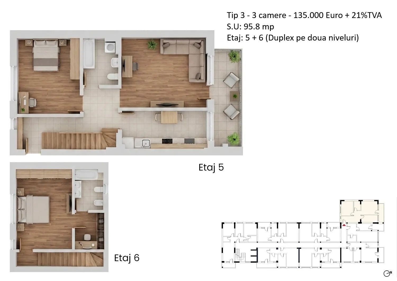 Apartamente 3 camere + Duplex | PLATINUM RESIDENCE Faza 3 - 2026 - Schiță 23