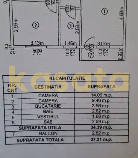 OPORTUNITATE | APARTAMENT 2 CAMERE | DOAMNA GHICA | DECOMANDAT - Schiță 9