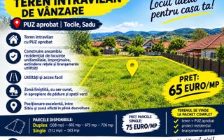 Teren intravilan parcelat cu PUZ aprobat | Tocile, Sadu - Poză 3