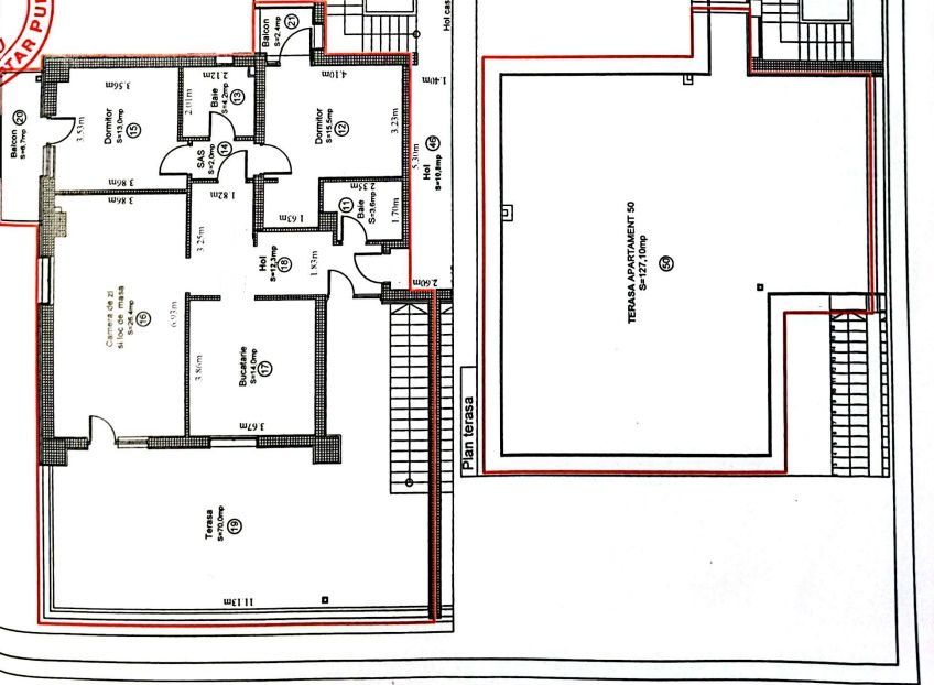 Penthouse cu 2 TERASE de 200 mp in SIBIU - Schiță 8