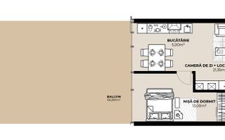 Apartament 2 camere cu terasa spectaculoasa, zona Septimiu Muresan! - Schiță 6