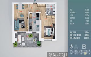 Apartament 2 cam ,INVESTITIE, Direct Dez, Comision 0, TITAN - Poză 1