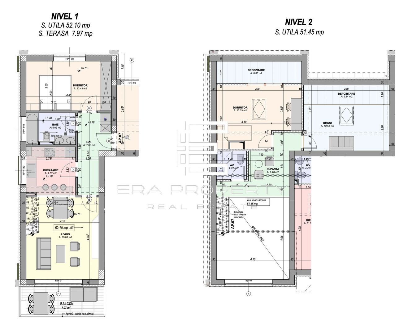 Penthouse 4 camere - mobilat si utilat - intabulat  - DaVinci Homes Cristian - Schiță 19