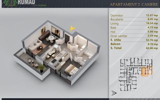 2 cam decomandat | 2 bai | Panouri Fotovoltaice | Comision 0% metrou Teclu - Poză 2