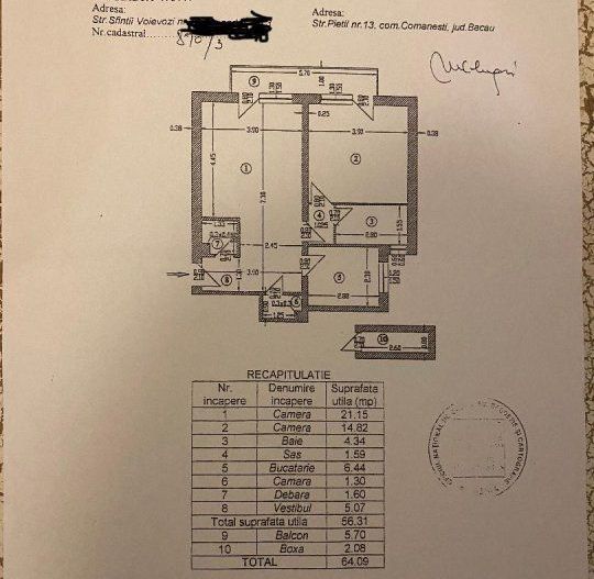 APARTAMENT 2 CAMERE CU TERASA - Schiță 12