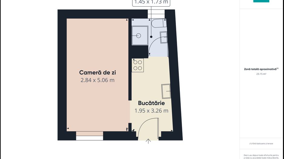 Apartament cu 1 cameră pe Strada Desseanu - Poză 7