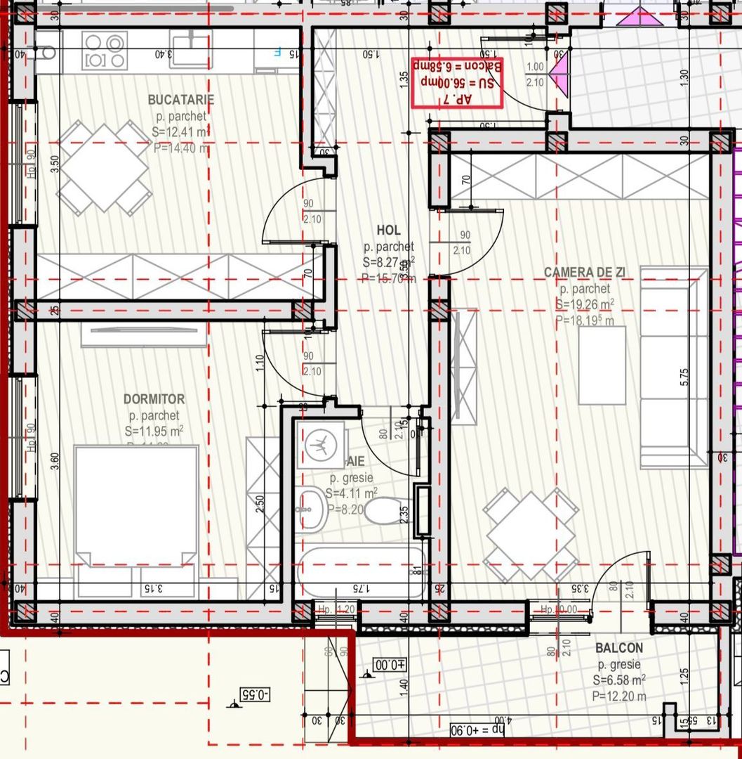 Apartament 2 camere decomandat, baie cu geam - Zona Unirii, Selimbar - Poză 13