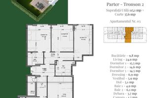 Apartament 4 camere | Gradina Proprie | Pallady Metrou Teclu - Schiță 7