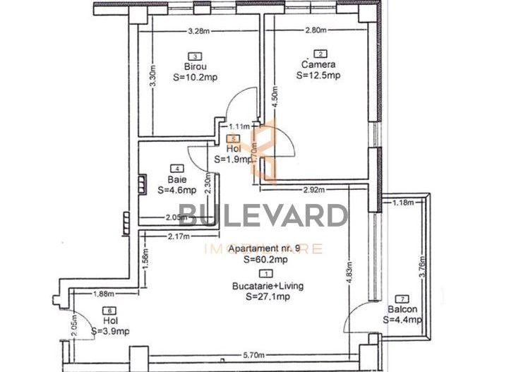 Apartament cu 3 camere/60 mp/zona Eroilor! - Poză 3