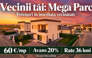 Teren Vidra – Mega Parc | 60 €/mp | Avans 20%, rate 36 luni - Poză 1