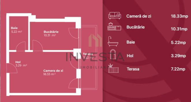 Apartament 1 camera, complex rezidential premium, zona Intre Lacuri - Schiță 2