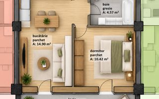 Apartament 1 cameră | 41 mp | Revolution Plaza Tower III - Poză 1