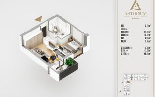 2 camere FINALIZAT  proiect premium titan pallady - Schiță 6