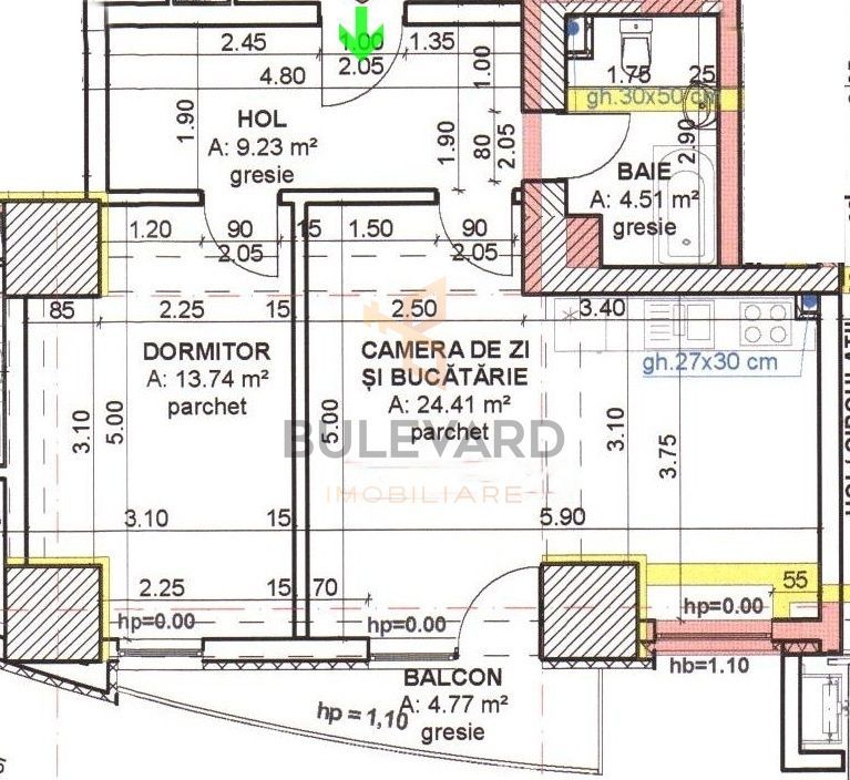 Pret Special! Apartament 2 camere bloc nou, etaj 21! - Poză 9