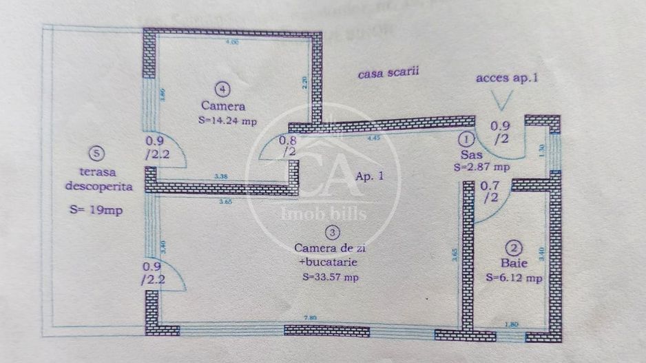 Apartament la casă de vanzare cu 2 camere si curte, Santandrei, Bihor - Poză 9