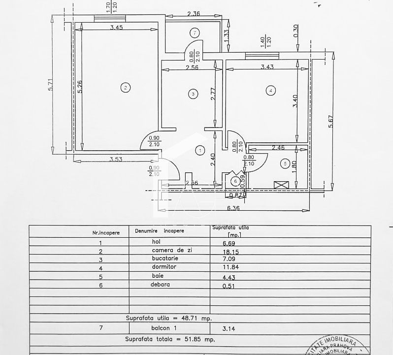 Apartament cu 2 camere, decomandat, zona B-dul. Bucuresti - Poză 14