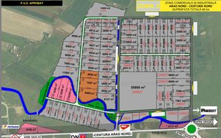 Teren de vânzare Intravilan PUZ aprobat, Centura Nord, Z.I. West Arad - Poză 2