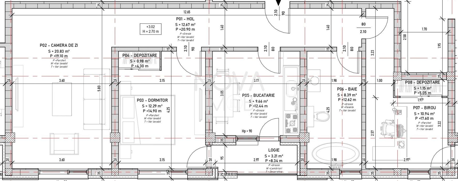 Apartament 3 camere, etajul 1 - Selimbar - Poză 7