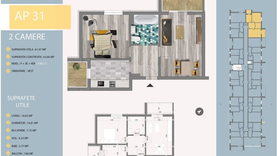 AP. 2CAM. MOBILAT-UTILAT/ IDEAL LOCUINTA-INVESTITIE. ZONA TRAPEZ! - Poză 2