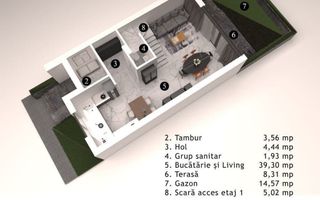 Vânzare, casă, 3 nivele, 166 mp, str. Costiujeni, Codru - Schiță 3