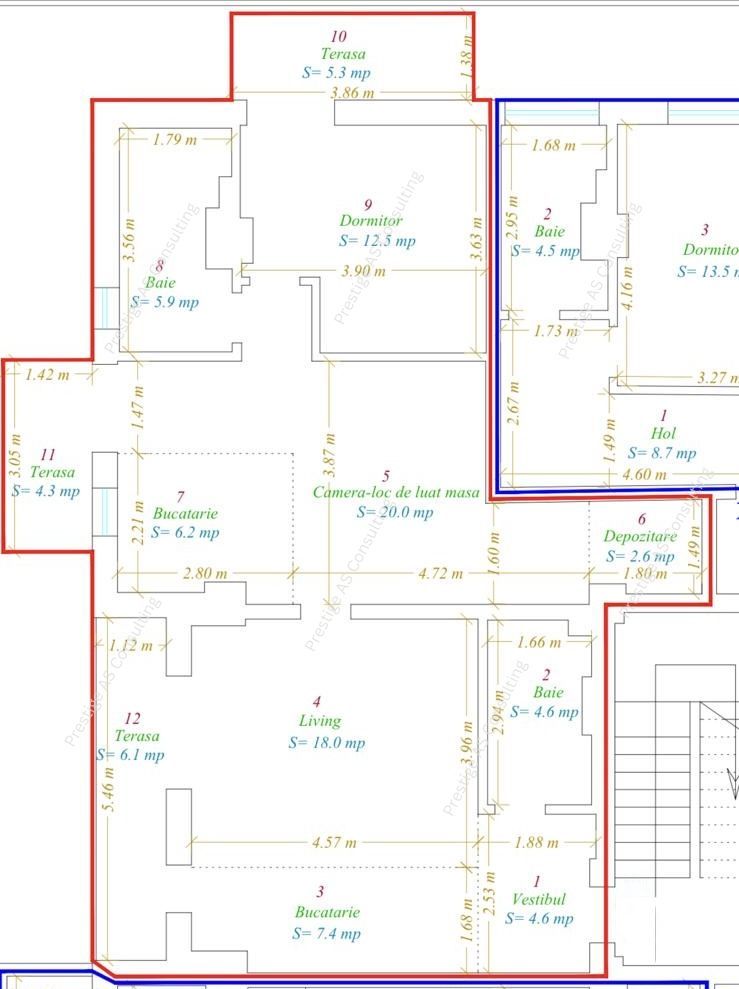 Apartament 3 Camere | Etaj 3 Lift | Soarelui - Schiță 6