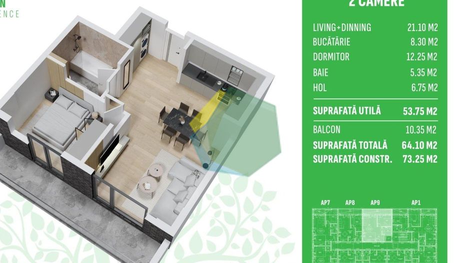 Apartament 2 Camere Otopeni – Libertății| Piscină Privată - Poză 14