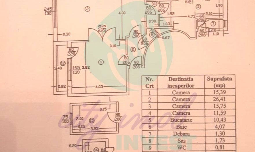 4 camere spatioase Calea Mosilor -Centrala Proprie - Schiță 12