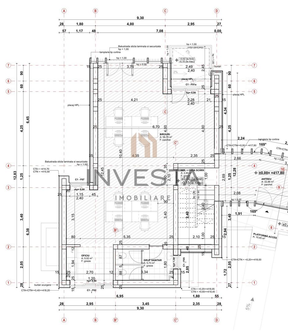 Spatiu premium Zorilor, 250 mp, vitrat, 10 parcari! Panorma deosebita! - Schiță 15