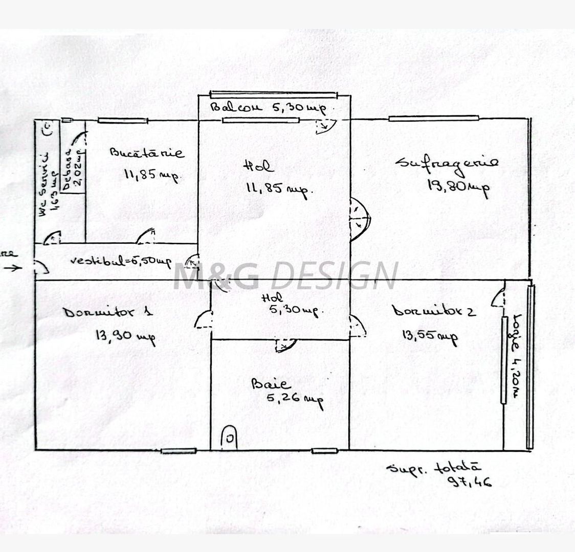 Central, 4 camere, 2 bai, 2baloane, centrala proprie - Poză 25