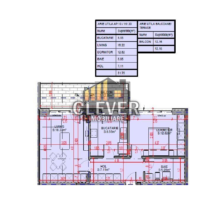 2 Camere decomandat 64 mp Pallady - Metrou Teclu, Comision 0% - Schiță 5