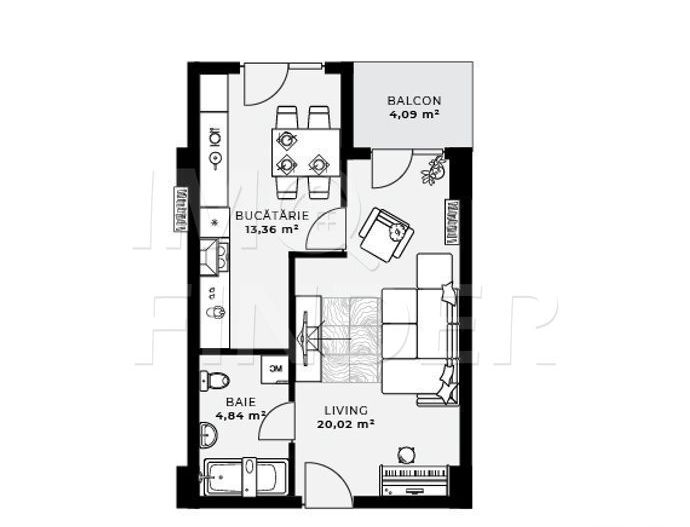 Vanzare apartament cu o camera, Gheorgheni, vedere spre parc - Poză 2