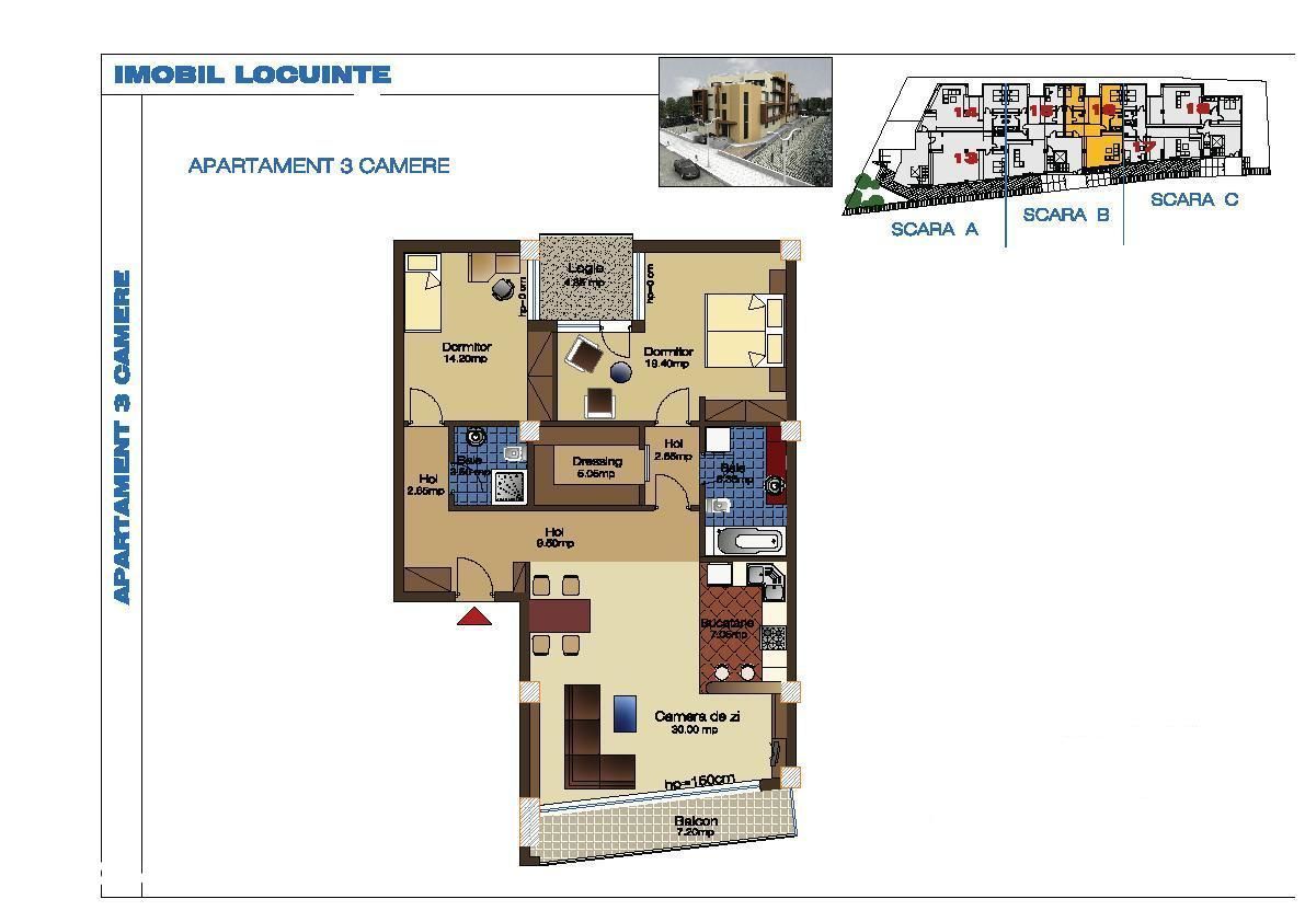 Apartament 3 camere lux – Pipera, 120 mp, zona Sunflower, - Poză 9