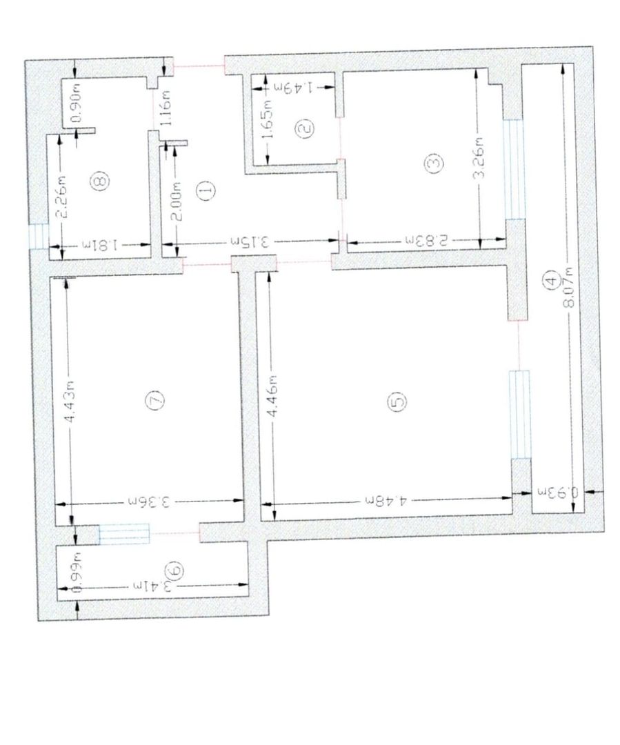 Apartament spațios cu 2 camere - zona Sântana de Mureș - Schiță 6