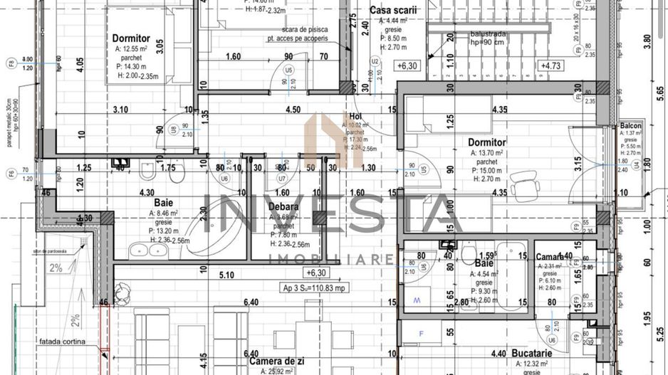 Ap. 3 camere 110 mp utili in zona strazii Eremia Grigorescu! - Poză 2
