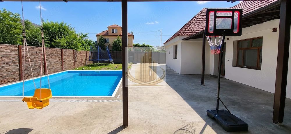 Casă individuală pe parter cu piscină | 4 cam | 432 mp teren | Plopi - Poză 1
