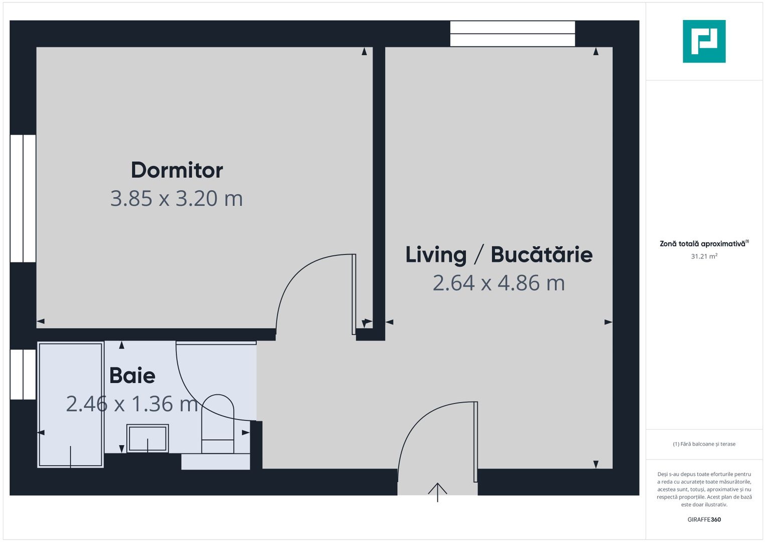 Apartament cu 1 cameră în bloc nou, loc de parcare, zona Torontalului - Poză 5