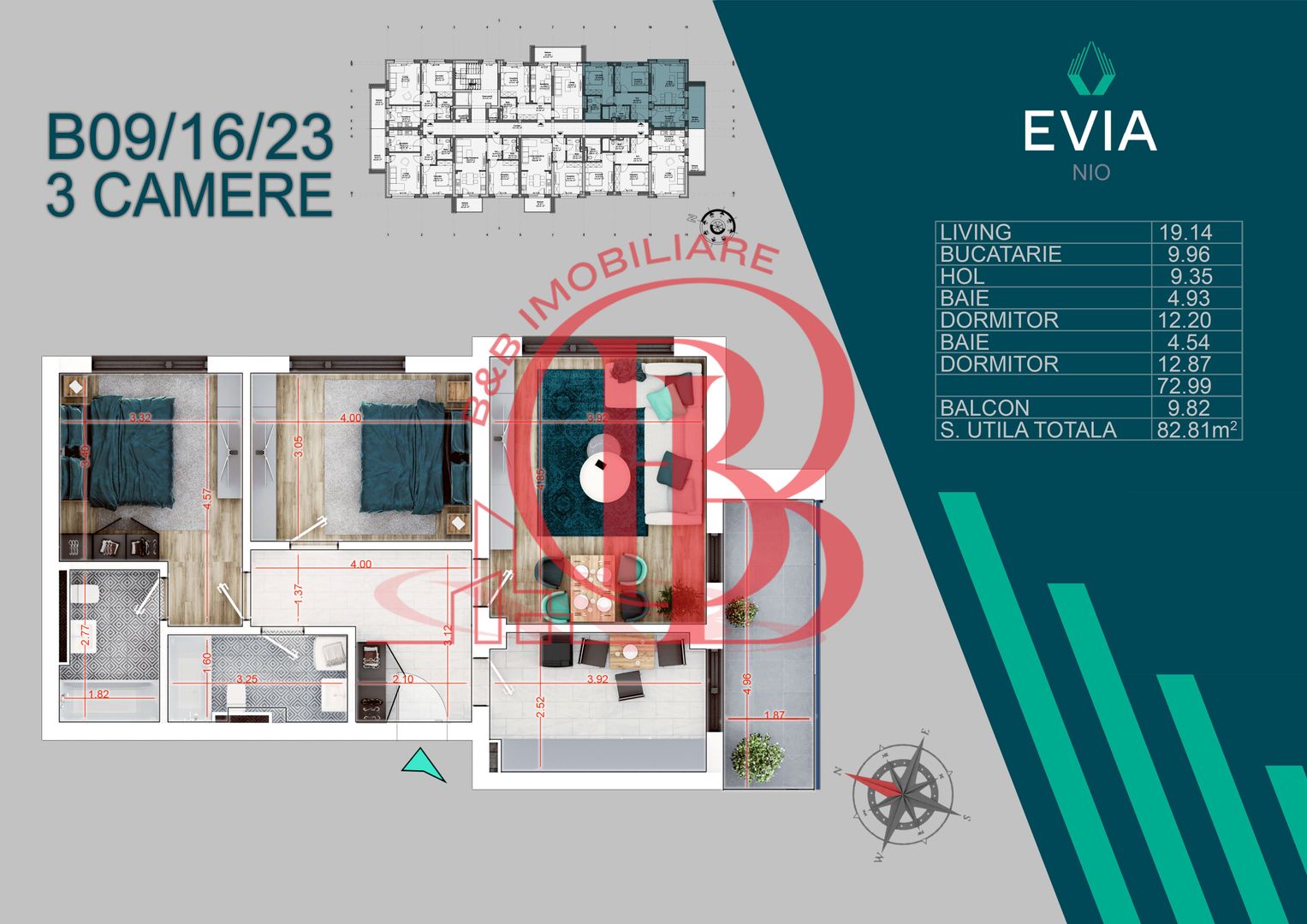 Apartament Premium 3 camere Mutare Rapida Smart Home - Schiță 2