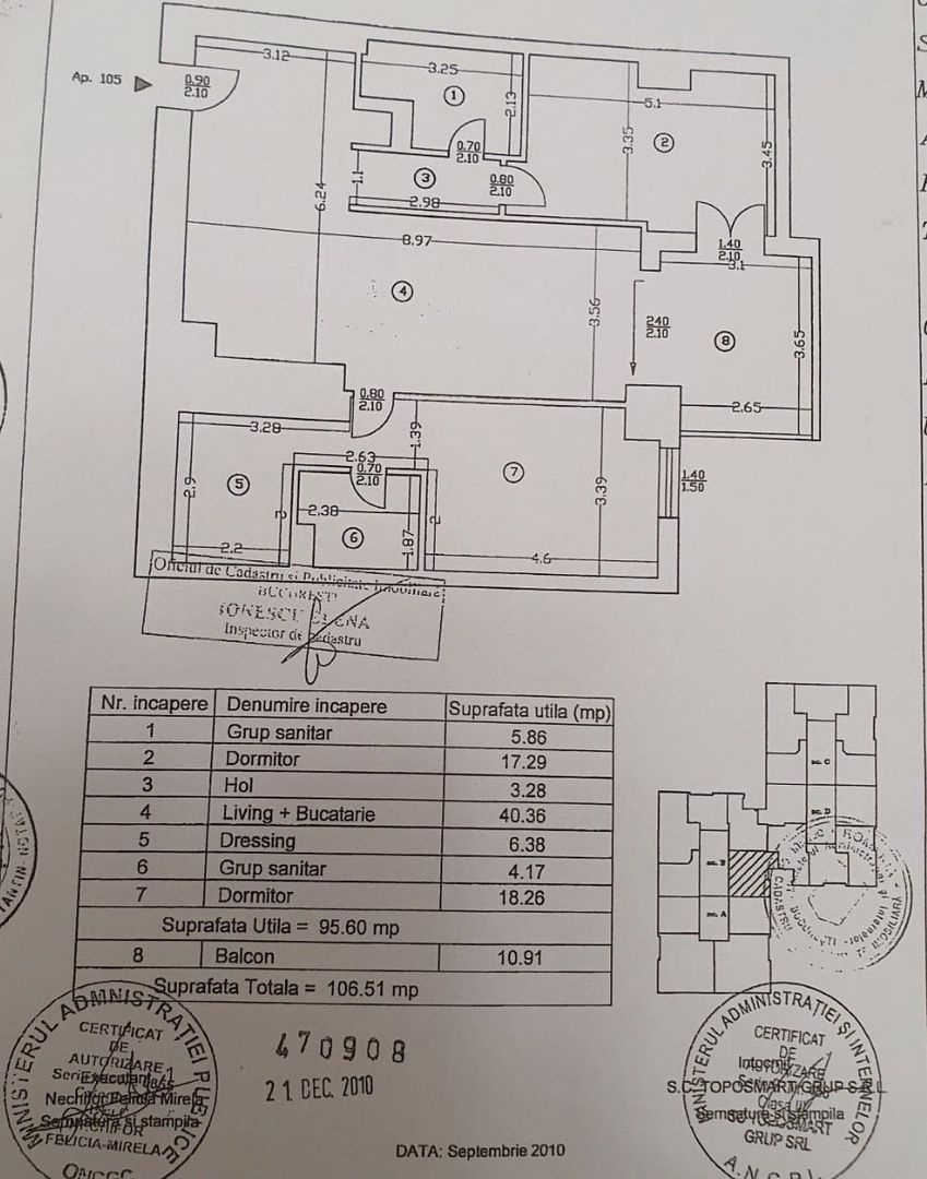 Apartament Delux 4 camere 106,51 mp Upground Residence-mobilat/utilat - Poză 19