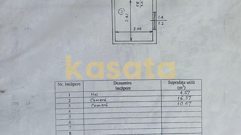Studio dublu | Renovat | 4 min de metrou 1 Decembrie - Schiță 13