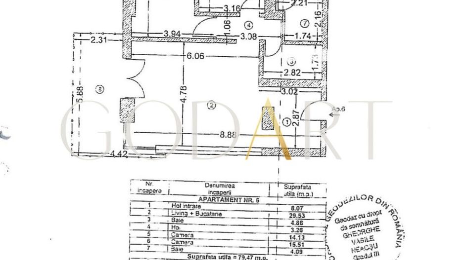 Apartament 3 camere | Domenii | Renovat 2025 - Schiță 8
