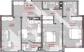 Vânzare, apartament, 3 camere, șos. Hâncești, Telecentru - Poză 4
