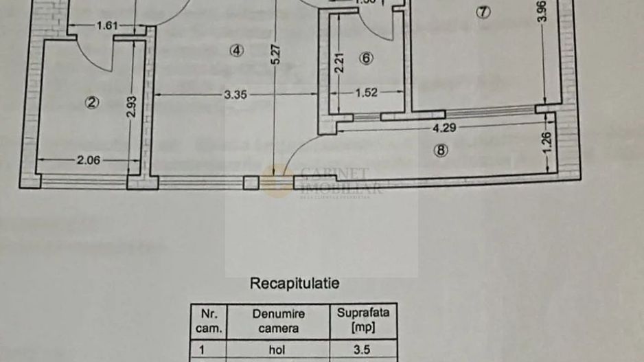 2 Camere - 50MP | Piața Gorjului | Etaj 3/10 | Reabilitat - Schiță 8