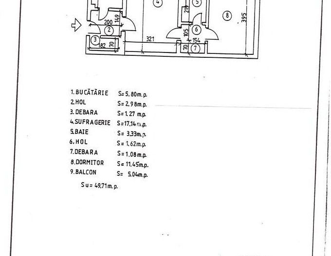 Apartament 2 camere, etaj 2, mobilat/utilat complet in zona Dristor - Parc IOR - Schiță 15