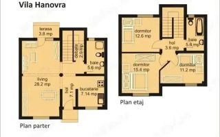 Vila P+E cu 3 dormitoare + garaj, teren 331 mp – Cartier Europa - Schiță 1