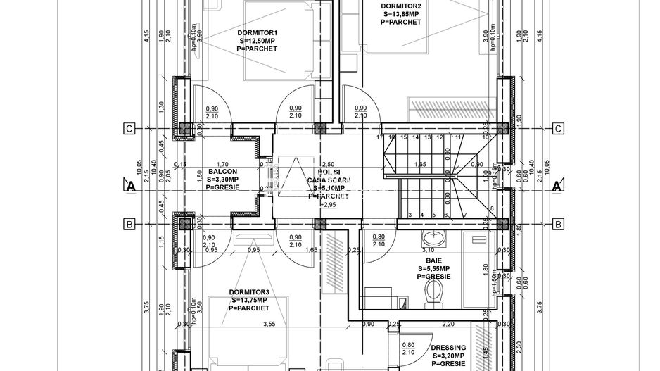 Duplex 4 Camere teren 300 mp  -Locație Centrală, Sura Mică - Schiță 9