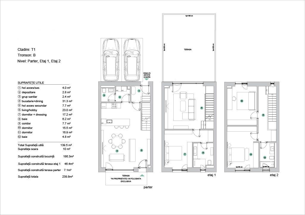 Casă Tip Townhouse | Terasă Spectaculoasă | Comunitate Premium - Schiță 9