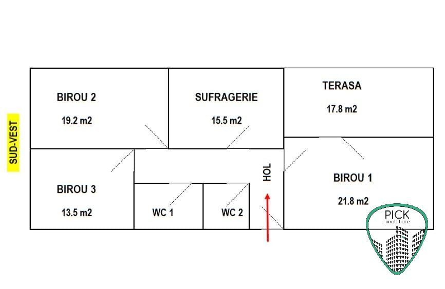 P 4169 - Birou cu 4 încăperi în Târgu Mureș - Semicentral - Schiță 12