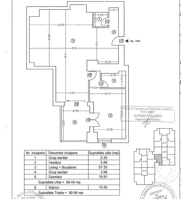 2 camere || LOC DE PARCARE || UPGROUND - Schiță 24
